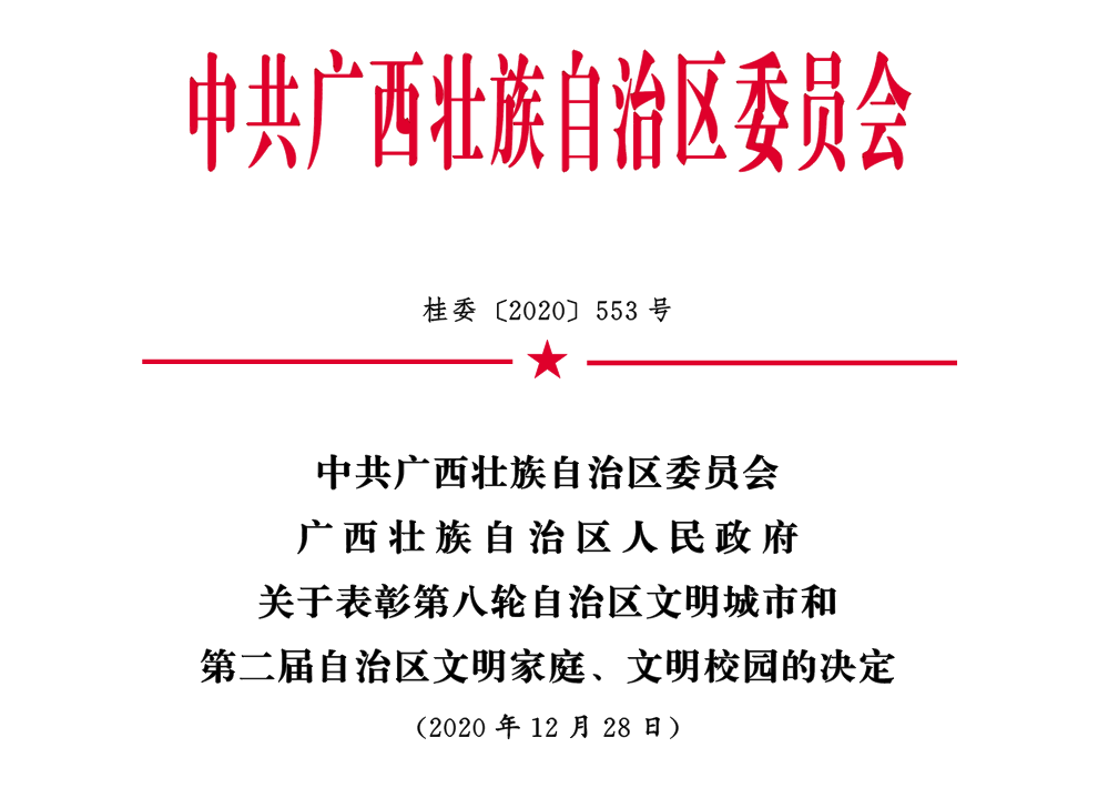 Good News: LVTC Was Recognized As the Second Civilized Campus of Guangxi Zhuang Autonomous Region